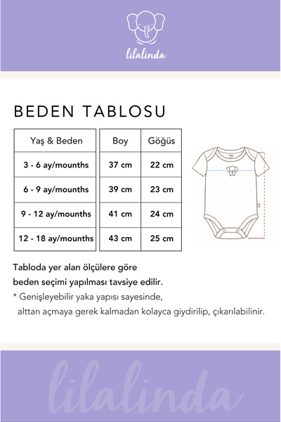 Lilalinda Body&Zıbın Organik %100 Pamuklu