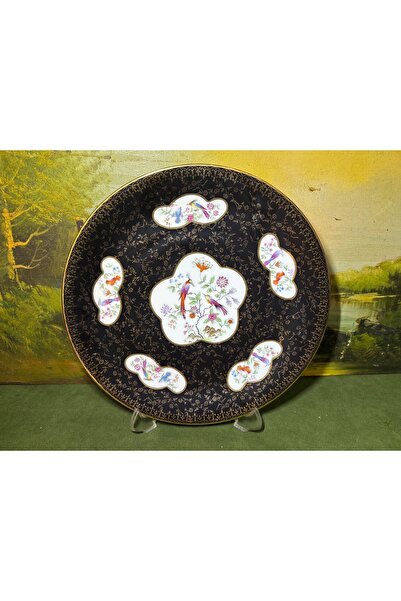 Fransız Limoges Hand-Painted Porcelain Decorative Plate, 26 cm in Diameter