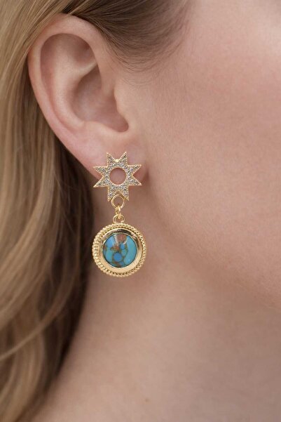 Feyz Tasarım Turquoise Star Earrings