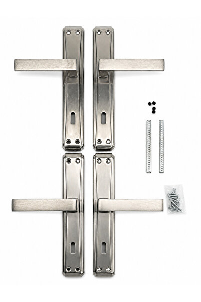 Condi Collection Lama Mirror Nickel Satin Room Aluminum Door Handle (2 Sets)