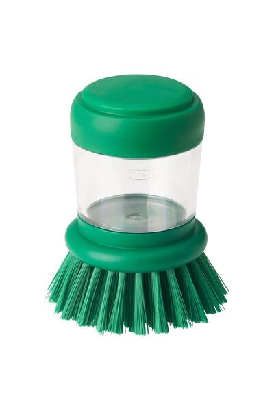 IKEA Videveckmal Dish Brush with Detergent Container, Bright Green - Belir Store
