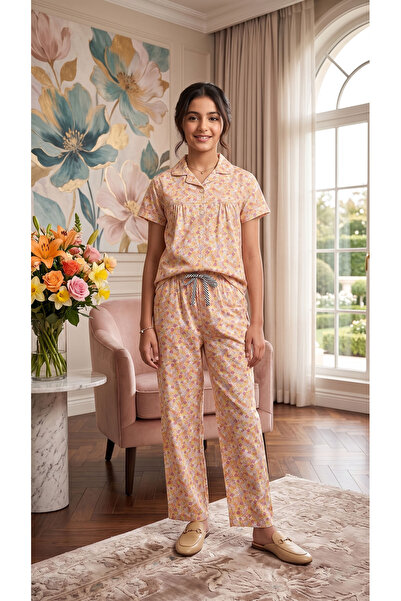 h.kids Spring Floral Patterned Comfortable Sleepwear for Girls