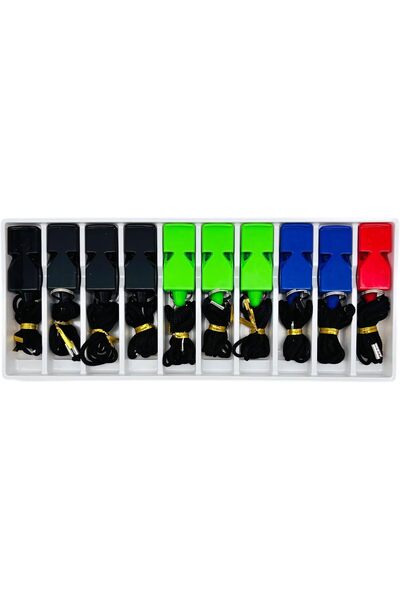 Generic Official Referee Whistle Set, 10 Pieces, Multi-color Plastic Whistles...
