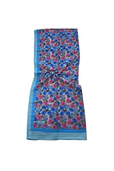 SHAWL SECRET شال جلامور بنمط الزهور باللون الأزرق الفاتح 54275