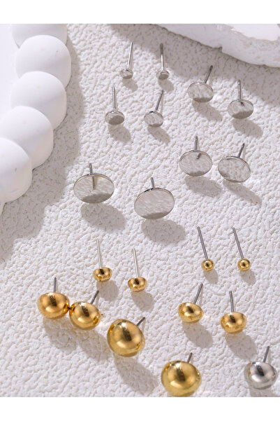 Take Two By Styli Set of 25 - Circle and Ball Stud Earrings