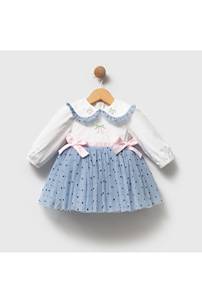 Coolimino Tulip Embroidered Patterned Baby Girl Dress