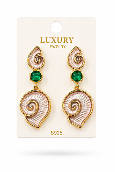 cityvision Pink Color Stone Vip Model Steel Earrings