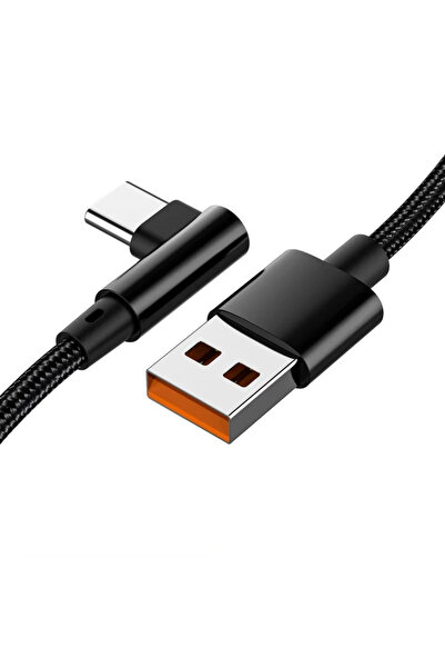 Choice6 2m Black NNBILI 66W USB C Cable 90 Degree Elbow 6A Type-C Fast Chargi...