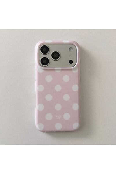 Choice16 iPhone17 Pro Pc + tpu WHITE Simple Matte Pink Background White Brown...