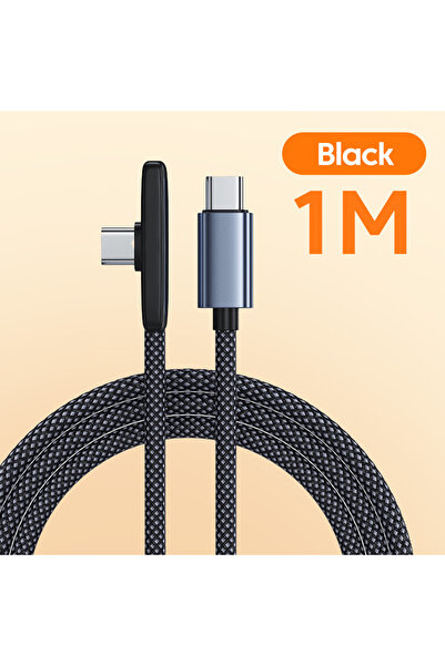 Choice4 Black 1M PD60W USB C To Type C Super Fast Charging Right Angle Data C...