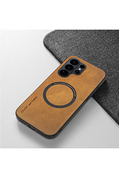 Choice62 Galaxy S25 Ultra light brown Artificial Leather Magnetic Phone Case ...