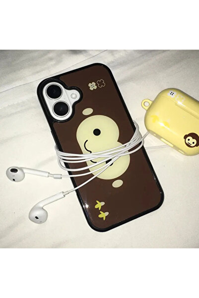 Choice35 iPhone 16 A Fashion Cute Crtoon Monkey With Big Head Banana Clover P...