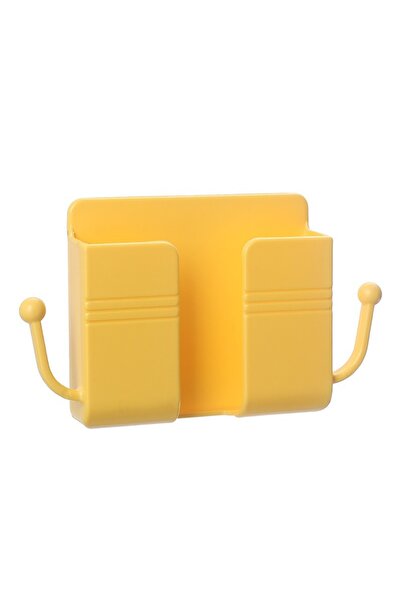 Choice yellow 1PC Wall Mounted Storage Box, Phone Holder, Adhesive Bedside Sh...