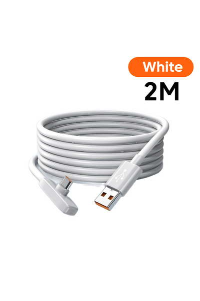 Choice1 White 2M 100W Elbow USB Type C Cable Fast Charging Cable 1M/1.5M/2M F...