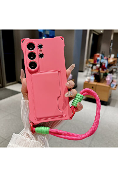 Choice72 Galaxy S26 Ultra Rose Red Braided Crossbody Strap Lanyard Phone Case...