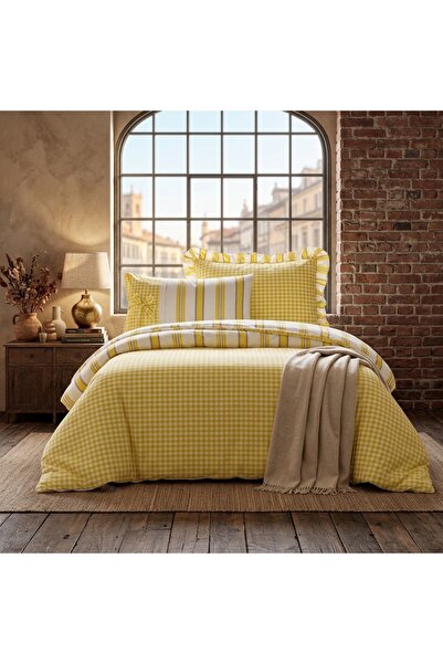 Alhabib bedding Summer Single Bedspread and Yellow Checkered Sheet Set Suitab...