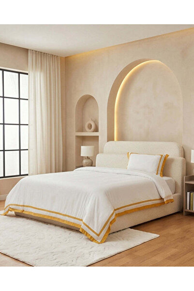 REDTAG Mustard 2 Piece Lace Duvet Cover Set (220 x 160 cm)