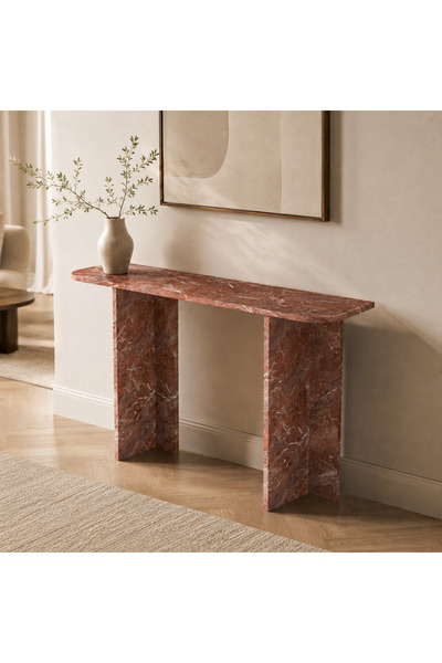 ALONEX HOME Eylül Vişne Mermer Dresuar 120 cm – Modern Dekoratif Antre ve Sal...