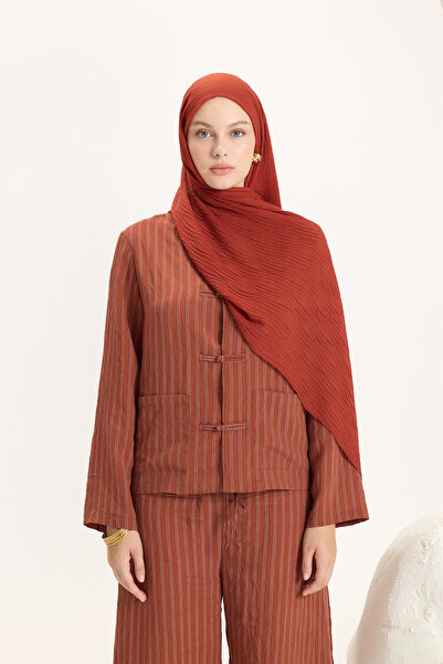 Qef Faye Müslin Şal Terracotta