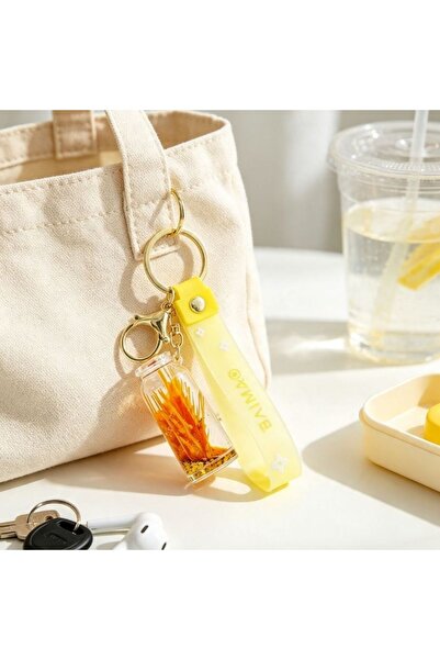 idei Transparent 3D preserved flower Keychain , silicone Belt with floral pat...