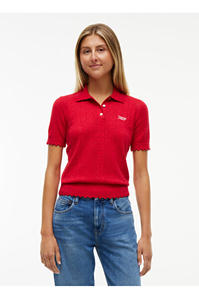 Tommy Jeans Kırmızı Kadın Nakışlı Polo T-Shirt DW0DW22932XK9