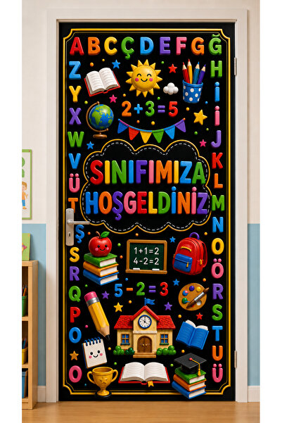 PROMISEBACKDROP2 190x75cm Husă elastică pentru ușa sălii de clasă, Husă texti...