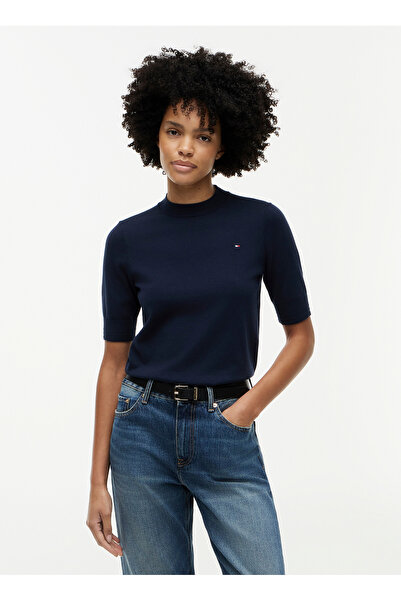 Tommy Hilfiger Lacivert Kadın Triko T-Shirt WW0WW49705C1G