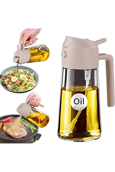 GENERAL YARRAMATE Olive Oil Dispenser, 2 in 1 Oil Sprayer for Cooking, 470ml ...