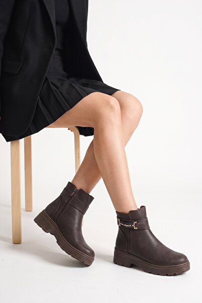 DefHeel'e Gold Buckle Zippered Women's Boots R15D102