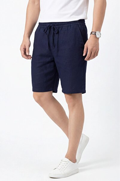No Way Erkek Regular Fit Basic %100 Pamuk Keten Şort