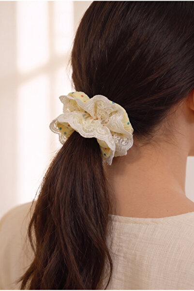 Katia&Bony Girl's Point Patterned Lace Elastic Buckle Yellow