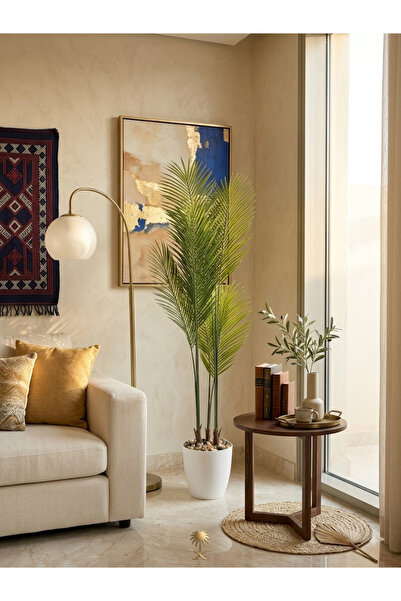 co arma Artificial Areca Palm Tree with Round Plastic Base 178cm Tall