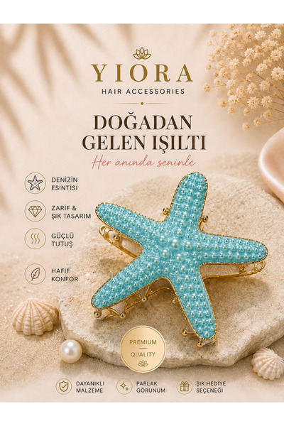 yiora Premium Series Imported Gold/Gold Metal Color Starfish Latch Buckle 6cm