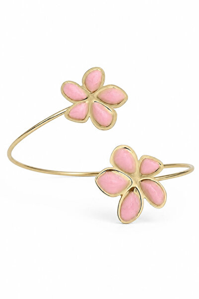 Jaida Moda Women's Gold Color Compression Enamel Flower Figured Arm Pazu Brac...