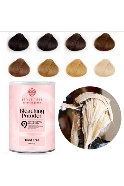 Keratine queen Style Tree Bleaching Powder – Dust Free, 9 Level Lift (500g)