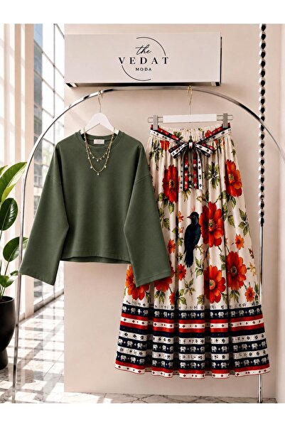 MODA VEDAT Ženska suknja detaljna - Komplet bluza -0610 (BEZ OGRANICE)
