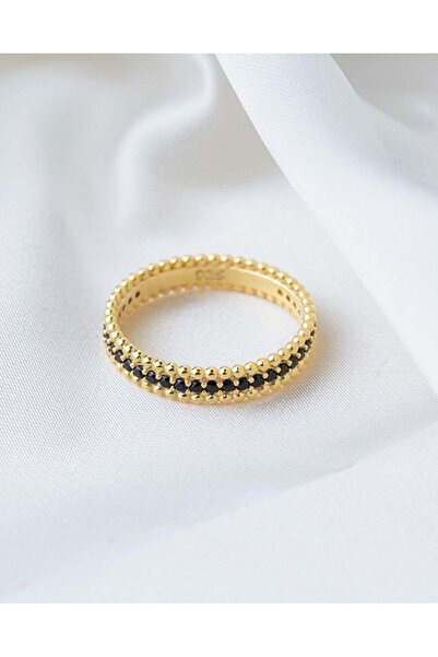 Stemma Jewelry Inel Beaded Black Zirconia din Argint 925, cu Zirconiu, Placat...