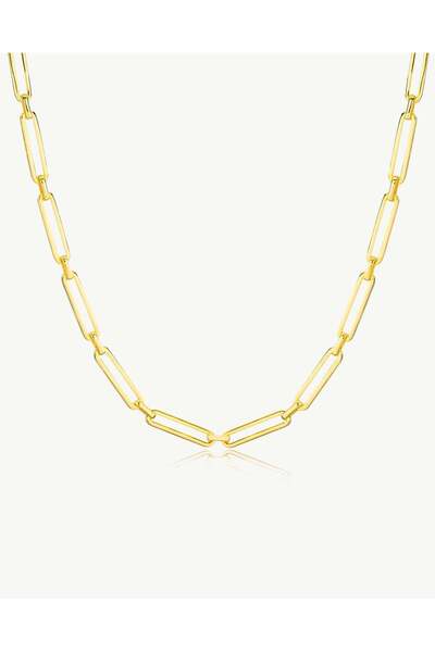 Stemma Jewelry Colier Chain Choker din Argint 925, cu Zirconiu, Placat cu Aur