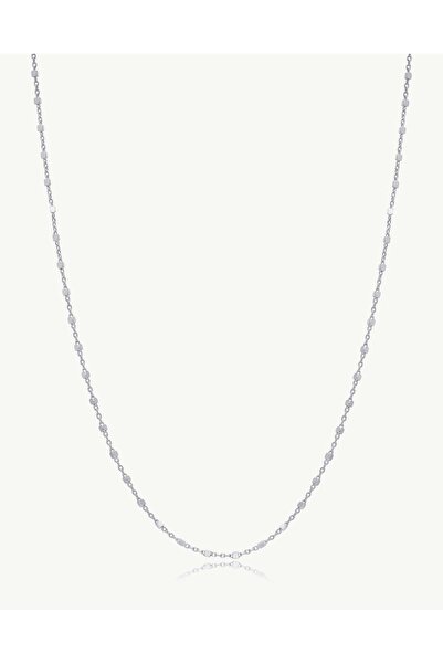 Stemma Jewelry Colier Lant Choker Cube Chain din Argint 925, cu Zirconiu, Pla...