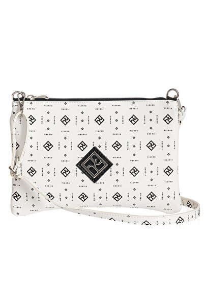 Pierro Accessories Γυναικεία Τσάντα Χιαστί Flora Monogram σε Χρώμα Λευκό 9065...