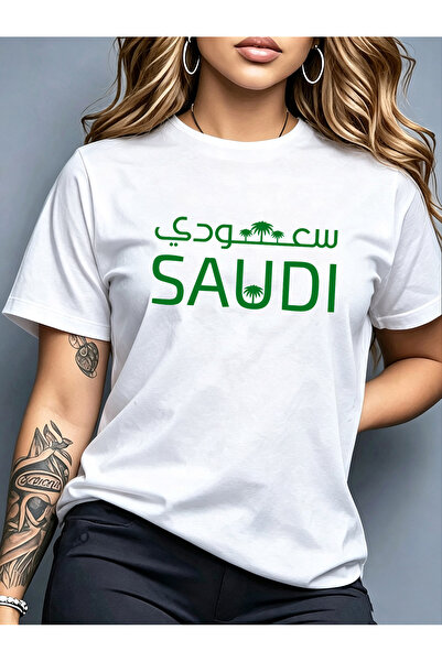 MUZİ قميص للرجال والنساء بمناسبة اليوم الوطني السعودي، مصنوع من القطن 100%، م...