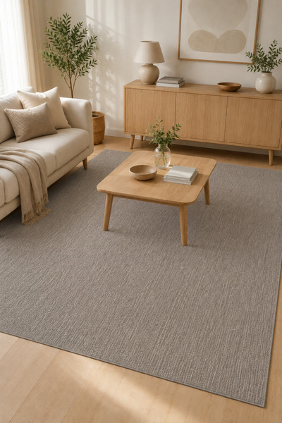 Serente Home Elef Serisi Gri Hasır Dokuma Jüt Kaymaz Taban Sisal Kilim Yıkana...