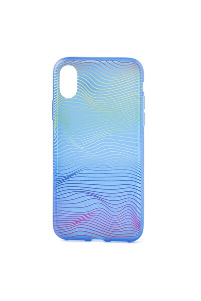 OEM Θήκη Σιλικόνης Slim Fit Gel με Χρωματιστές Καμπύλες, Διαφανές Μπλε (iPhon...