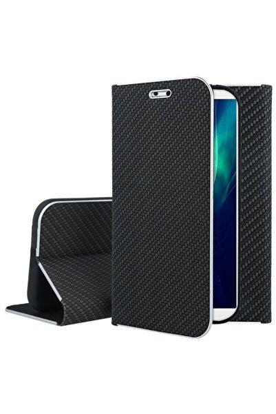 OEM Vennus Book Carbon Case με λειτουργία βάσης - Μαύρη Θήκη Πορτοφόλι (Huawe...