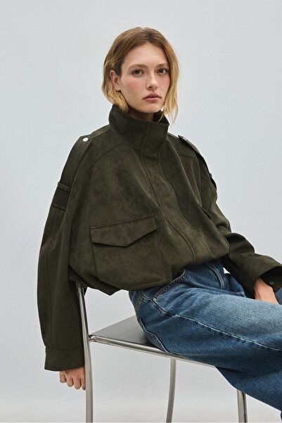 Stradivarius Oversize suni süet ceket