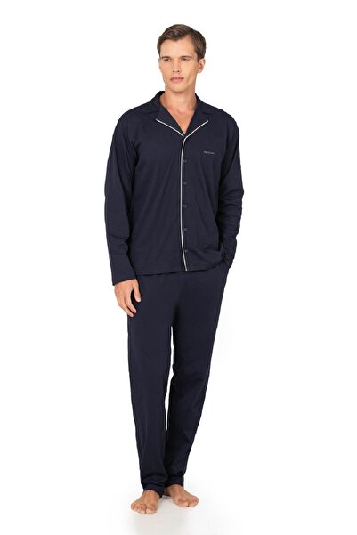 Pierre Cardin Men's Pajama Set, Cotton, Front Buttoned, with Pockets & Shirt ...