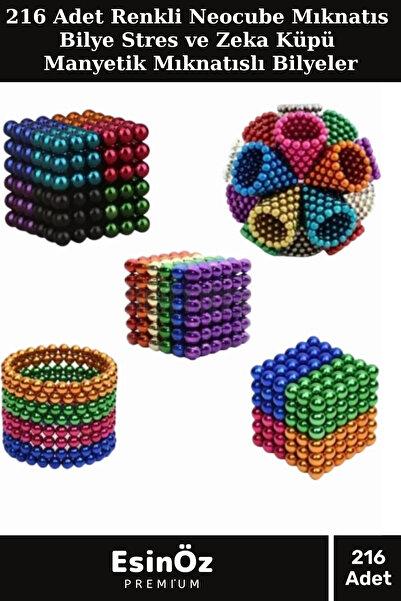 EsinÖz #ZekaKüpü Renkli 216 Parça Neocube Mıknatıs 5mm Neodyum Bilye Eğitici ...