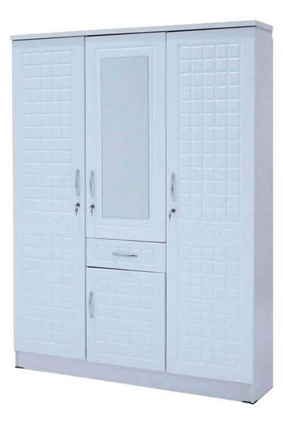 Generic SUNLIT HOME 3-Door Wooden Wardrobe with Mirror & Drawer – Multi-Shelf...