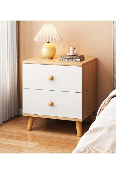 Generic Modern Wooden Bedside Table With 2 Drawers Storage Cabinet Nightstand...