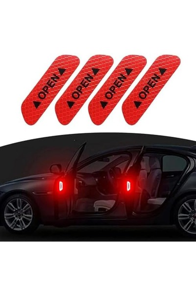 Generic Brand Car Door Open Warning Reflector Sticker Sticker 4& # 39 Pieces ...